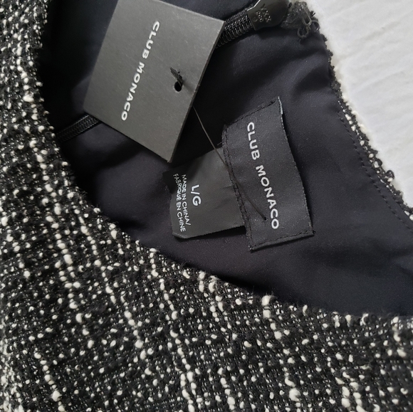 Club Monaco textured short-sleeve lined dress L - Picture 3 of 3